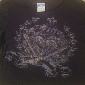 Roxy Medium Cotton T-shirt GUC Silver Details